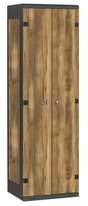 TRITON šatníková skriňa 2-dverová kov-lamino T1750, čierna - dub Baroque Amber