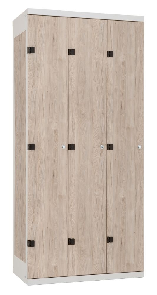 TRITON šatníková skriňa 3-dverová kov-lamino T1750, šedá - orech Light Rockrord