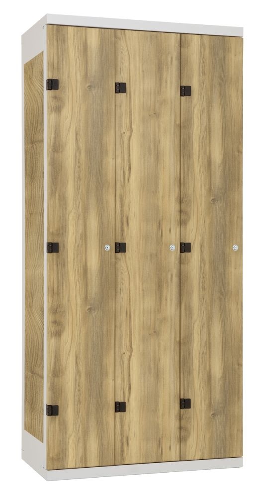 TRITON šatníková skriňa 3-dverová kov-lamino T1750, šedá - dub Baroque Gold