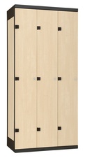 Šatníková skriňa 3-dverová kov-lamino T1970, čierna - breza