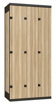 TRITON šatníková skriňa 3-dverová kov-lamino T1970, čierna - jaseň Blonde Surfside