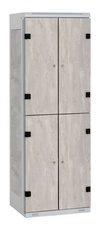Šatníková skriňa so 4 boxmi kov-lamino T1525, šedá - betón