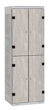 TRITON šatníková skriňa so 4 boxmi kov-lamino T1525, šedá - betón