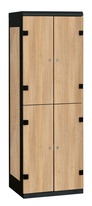 TRITON šatníková skriňa so 4 boxmi kov-lamino T1525, čierna - dub Nagano