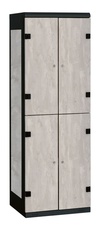 Šatníková skriňa so 4 boxmi kov-lamino T1525, čierna - betón