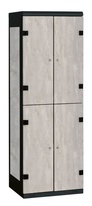 TRITON šatníková skriňa so 4 boxmi kov-lamino T1525, čierna - betón