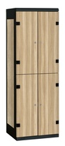 TRITON šatníková skriňa so 4 boxmi kov-lamino T1525, čierna - jaseň Blonde Surfside
