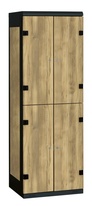 TRITON šatníková skriňa so 4 boxmi kov-lamino T1525, čierna - dub Baroque Gold