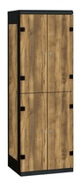 TRITON šatníková skriňa so 4 boxmi kov-lamino T1525, čierna - dub Baroque Amber