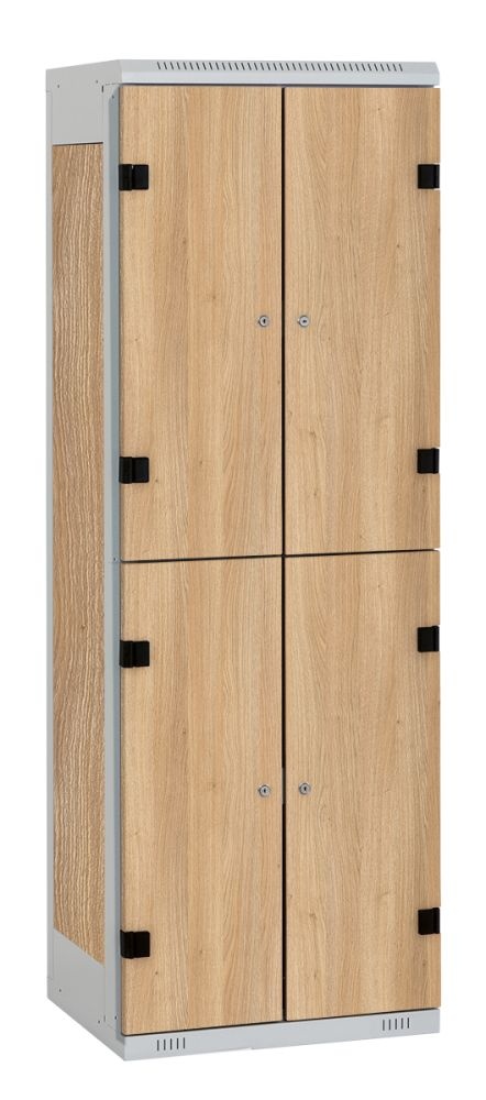 TRITON šatníková skriňa so 4 boxmi s lavicou kov-lamino T2195, šedá - dub Nagano