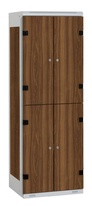 TRITON šatníková skriňa so 4 boxmi s lavicou kov-lamino T2195, šedá - orech