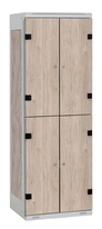 TRITON šatníková skriňa so 4 boxmi s lavicou kov-lamino T2195, šedá - orech Light Rockrord