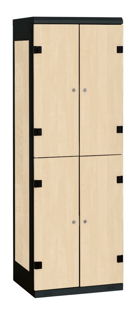 TRITON šatníková skriňa so 4 boxmi s lavicou kov-lamino T2195, čierna - breza