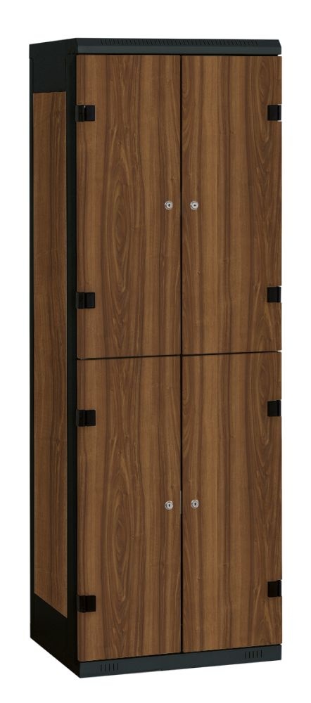 TRITON šatníková skriňa so 4 boxmi s lavicou kov-lamino T2195, čierna - orech