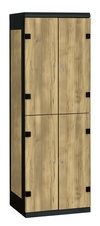 TRITON šatníková skriňa so 4 boxmi s lavicou kov-lamino T2195, čierna - dub Baroque Gold