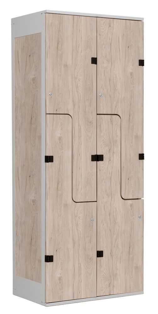 TRITON šatníková skriňa so 4 boxmi a dverami v tvare Z, kov-lamino T1970, šedá - orech Light Rockror