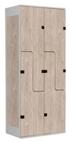 TRITON šatníková skriňa so 4 boxmi a dverami v tvare Z, kov-lamino T1970, šedá - orech Light Rockror