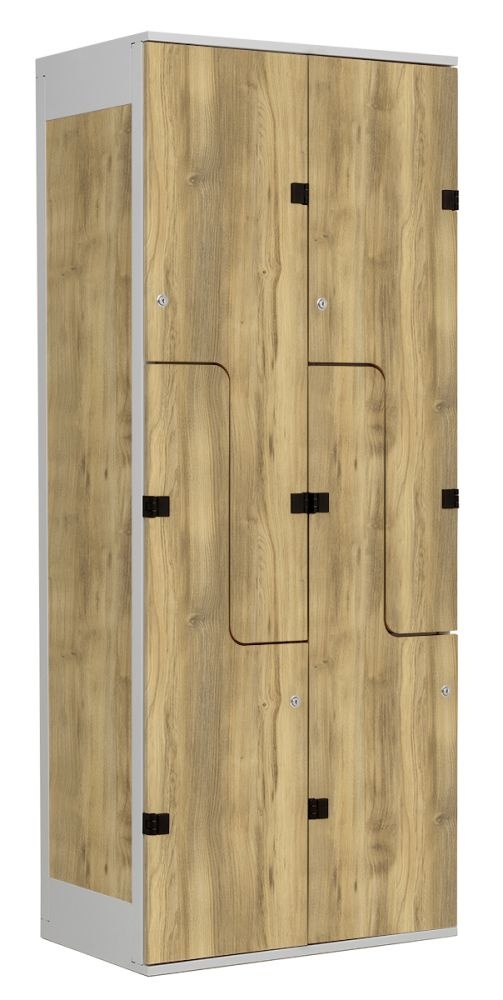 TRITON šatníková skriňa so 4 boxmi a dverami v tvare Z, kov-lamino T1970, šedá - dub Baroque Gold