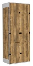 TRITON šatníková skriňa so 4 boxmi a dverami v tvare Z, kov-lamino T1970, šedá - dub Baroque Amber