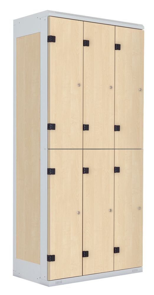 TRITON šatníková skriňa so 6 boxmi kov-lamino T1970, šedá - breza