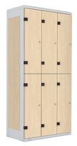TRITON šatníková skriňa so 6 boxmi kov-lamino T1970, šedá - breza
