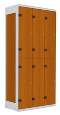 TRITON šatníková skriňa so 6 boxmi kov-lamino T1970, šedá - čerešňa