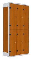 TRITON šatníková skriňa so 6 boxmi kov-lamino T1970, šedá - čerešňa