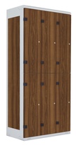 TRITON šatníková skriňa so 6 boxmi kov-lamino T1970, šedá - orech