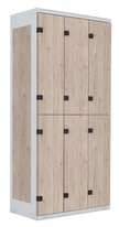 TRITON šatníková skriňa so 6 boxmi kov-lamino T1970, šedá - orech Light Rockrord