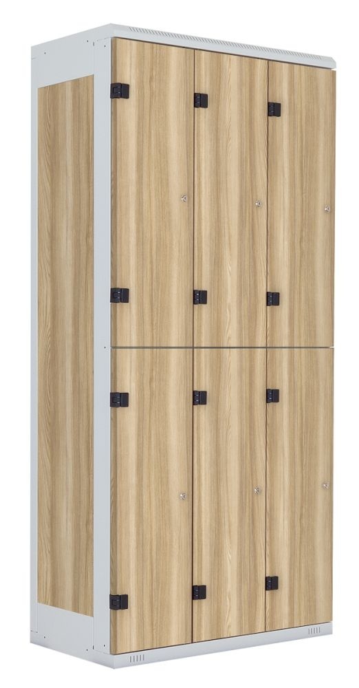 TRITON šatníková skriňa so 6 boxmi kov-lamino T1970, šedá - jaseň Blonde Surfside