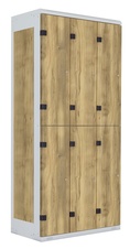 TRITON šatníková skriňa so 6 boxmi kov-lamino T1970, šedá - dub Baroque Gold