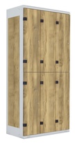 TRITON šatníková skriňa so 6 boxmi kov-lamino T1970, šedá - dub Baroque Gold