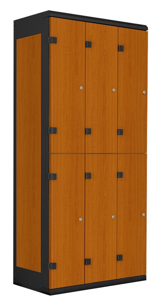 TRITON šatníková skriňa so 6 boxmi kov-lamino T1970, čierna - čerešňa