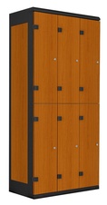 TRITON šatníková skriňa so 6 boxmi kov-lamino T1970, čierna - čerešňa
