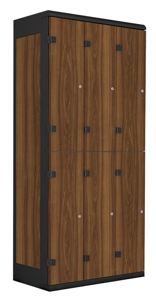 TRITON šatníková skriňa so 6 boxmi kov-lamino T1970, čierna - orech
