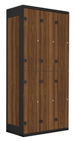 TRITON šatníková skriňa so 6 boxmi kov-lamino T1970, čierna - orech