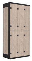 TRITON šatníková skriňa so 6 boxmi kov-lamino T1970, čierna - orech Light Rockrord