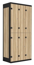 TRITON šatníková skriňa so 6 boxmi kov-lamino T1970, čierna - jaseň Blonde Surfside