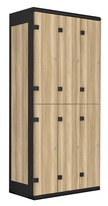 TRITON šatníková skriňa so 6 boxmi kov-lamino T1970, čierna - jaseň Blonde Surfside