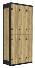 TRITON šatníková skriňa so 6 boxmi kov-lamino T1970, čierna - dub Baroque Gold