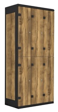 TRITON šatníková skriňa so 6 boxmi kov-lamino T1970, čierna - dub Baroque Amber