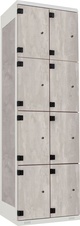 Šatníková skriňa s 8 boxmi kov-lamino T1970, šedá - betón
