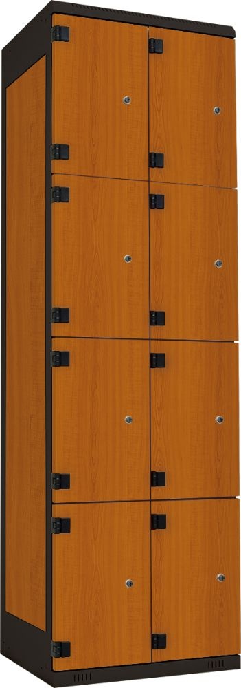 TRITON šatníková skriňa s 8 boxmi kov-lamino T1970, čierna - čerešňa