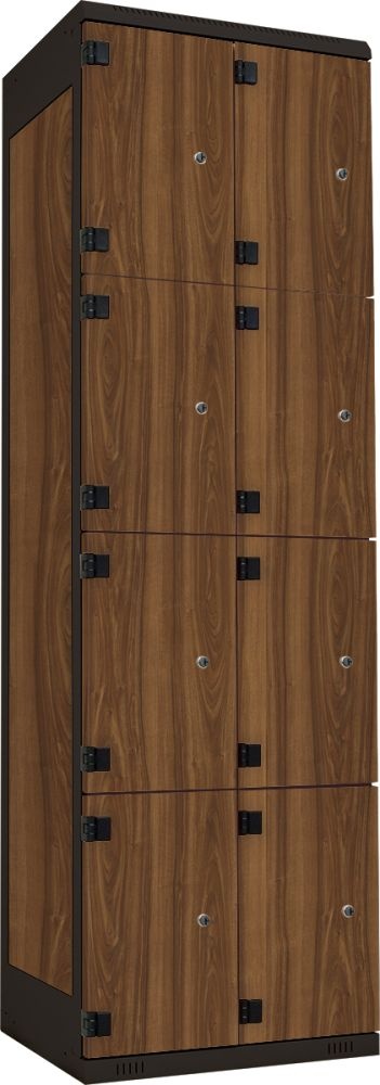 TRITON šatníková skriňa s 8 boxmi kov-lamino T1970, čierna - orech