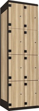 TRITON šatníková skriňa s 8 boxmi kov-lamino T1970, čierna - jaseň Blonde Surfside
