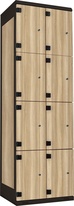 TRITON šatníková skriňa s 8 boxmi kov-lamino T1970, čierna - jaseň Blonde Surfside
