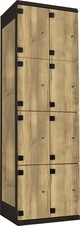 TRITON šatníková skriňa s 8 boxmi kov-lamino T1970, čierna - dub Baroque Gold