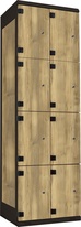 TRITON šatníková skriňa s 8 boxmi kov-lamino T1970, čierna - dub Baroque Gold