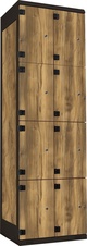 TRITON šatníková skriňa s 8 boxmi kov-lamino T1970, čierna - dub Baroque Amber