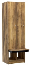 Šatníková skriňa lamino 2-dverová s lavicou T1970, dekor dub Baroque Amber
